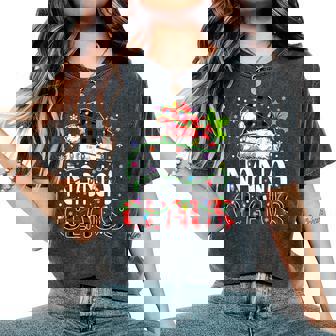 Nana Claus Christmas Lights Matching Family Xmas Pajama Women's Oversized Comfort T-Shirt - Monsterry