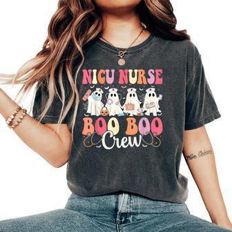 Nicu Nurse Boo Boo Crew Ghost Nicu Nurse Halloween Costume Women's Oversized Comfort T-Shirt - Thegiftio UK