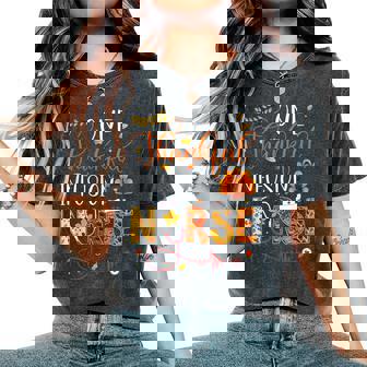 One Thankful Infusion Nurse Thanksgiving Day Nurse Turkey Women's Oversized Comfort T-Shirt - Monsterry