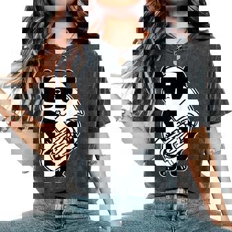 Panda Con Tuba Instrumento Musical Tubista Tuba Camiseta extragrande cómoda para mujer - Regaloses