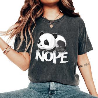 Panda For Girls And Boy Nope Lazy Panda Sleeping Women's Oversized Comfort T-Shirt - Thegiftio UK
