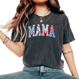 For Patriotic American Flag 4Th Of July American Mama Women's Oversized Comfort T-Shirt - Monsterry DE