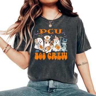 Pcu Nurse Halloween Anesthetist Boo Crew Squad Women's Oversized Comfort T-Shirt - Thegiftio UK