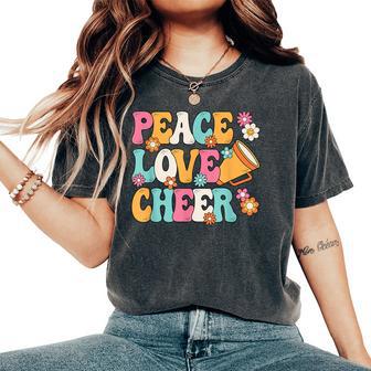 Peace Love Cheer Cheerleader Cheerleading Girls Ns Women's Oversized Comfort T-Shirt - Thegiftio UK
