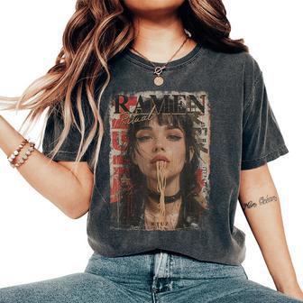 Pin-Up Girl Ramen Noodle Anime Manga Asian Ramen Women's Oversized Comfort T-Shirt - Thegiftio UK
