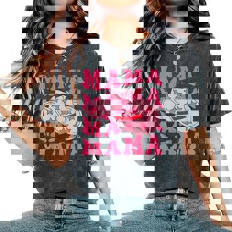 Pink Cowboy Hat Western Cowgirl Mama Groovy Country Mom Women's Oversized Comfort T-Shirt | Seseable UK