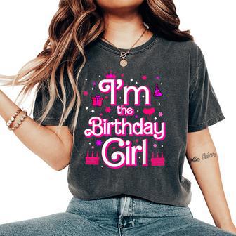 Pink Doll Im The Birthday Girl Doll Family Party Decorations Women's Oversized Comfort T-Shirt - Monsterry