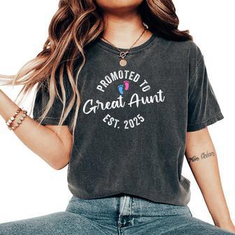 Promoted To Great Aunt 2025 Women's Oversized Comfort T-Shirt - Thegiftio UK
