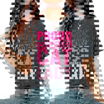 Proud Childless Cat Lady Vintage Women's Oversized Comfort T-Shirt | Mazezy