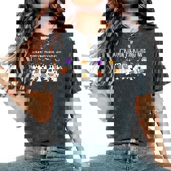 Pumpkin Picking Crew Halloween Ghost Matching Kid Women's Oversized Comfort T-Shirt | Mazezy