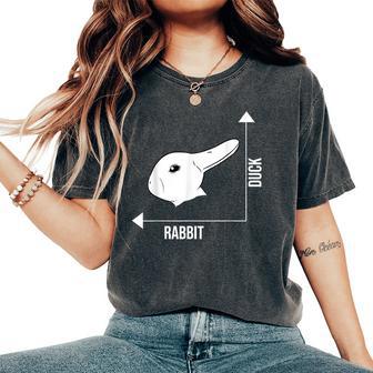 Rabbit Duck Illusion Philosopher Women's Oversized Comfort T-Shirt - Thegiftio UK