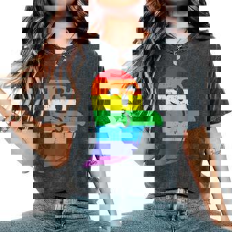 Rainbow Ghost Lgbt Gay Pride Lesbian Halloween Costume Women's Oversized Comfort T-Shirt - Thegiftio UK