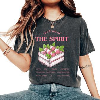 Retro Christian Bible Verse Fruit Of The Spirit Strawberry Women's Oversized Comfort T-Shirt - Thegiftio UK