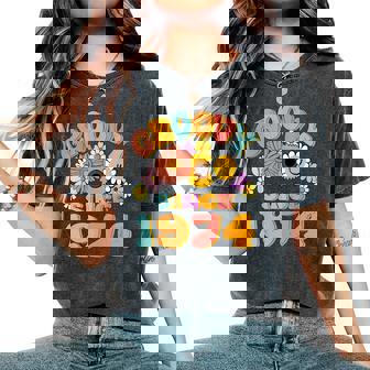 Retro Groovy Since 1974 Birthday 50 Years Old 50Th Birthday Women's Oversized Comfort T-Shirt | Seseable UK