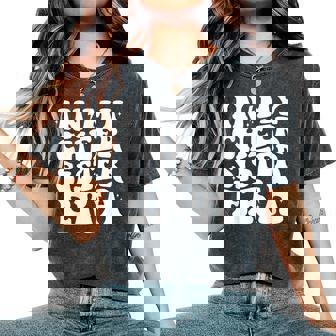 Retro Groovy In My Cheer Sister Era Cheerleading Sports Women's Oversized Comfort T-Shirt - Monsterry