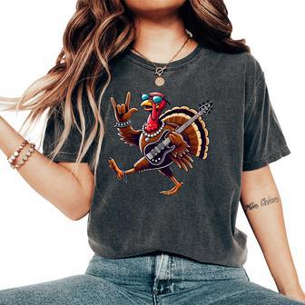 Rock N Roll Turkey Costume Thanksgiving Mens Women's Oversized Comfort T-Shirt - Thegiftio UK