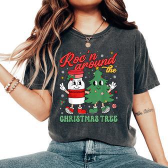Roc'n Around The Christmas Tree Er Ed Icu Nurse Christmas Women's Oversized Comfort T-Shirt - Thegiftio UK
