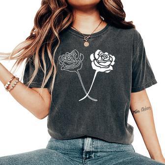 Roses Flowers Cute Floral Graphic Flower Women's Oversized Comfort T-Shirt - Monsterry