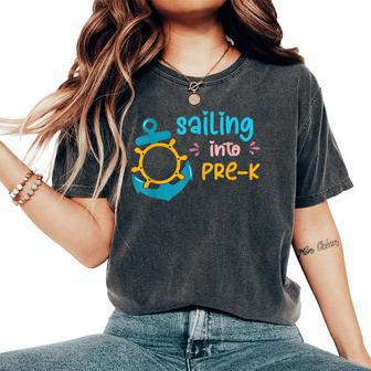 Sailing Into 1St Grade Back To School 2024 Kindergarten Women's Oversized Comfort T-Shirt - Thegiftio UK