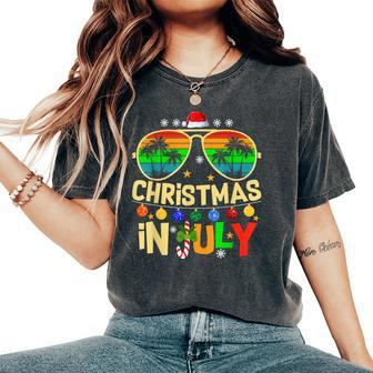 Santa Claus Sunglasses Beach Christmas In July Kid Women's Oversized Comfort T-Shirt - Monsterry DE