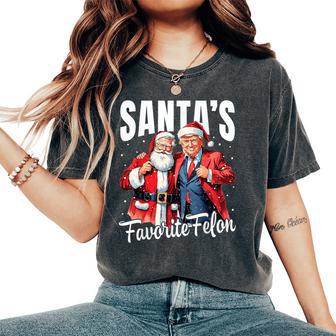 Santa's Favorite Felon Christmas Xmas Trump Women Women's Oversized Comfort T-Shirt - Thegiftio UK