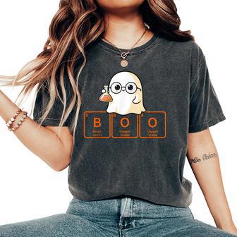 Science Teacher Ghost Halloween Chemistry Boo Elements Women Women's Oversized Comfort T-Shirt - Thegiftio UK