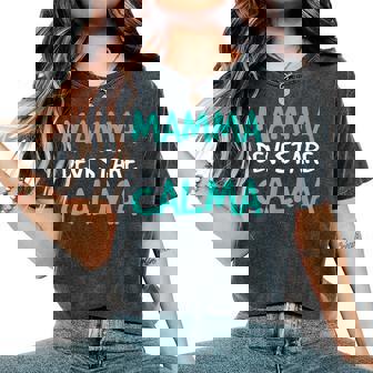 Scritte Divertenti Bambino Mamma Devi Stare Calma T-shirt comoda oversize da donna - Novitaregali