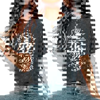 Senior 2025 Cheer Team Mom High School Graduation Outfit Women's Oversized Comfort T-Shirt - Thegiftio