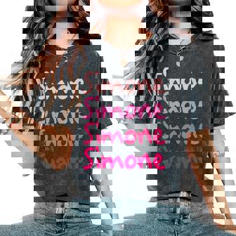 Simone First Name-D Boy Girl Baby Birth-Day Women's Oversized Comfort T-Shirt | Seseable UK