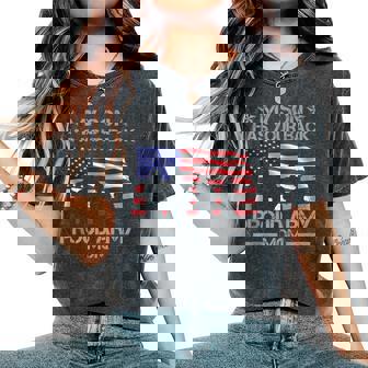 My Son Has Your Back Proud Army Mom Usa Flag Camouflage Women's Oversized Comfort T-Shirt - Monsterry