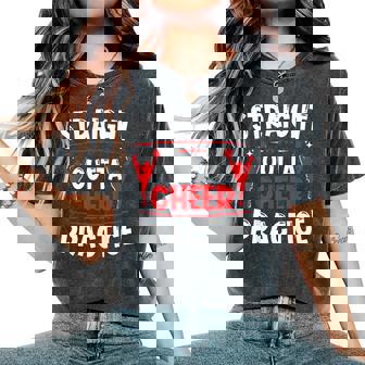 Straight Outta Cheer Practice Cheerleading Girls Squad Team Women's Oversized Comfort T-Shirt - Seseable