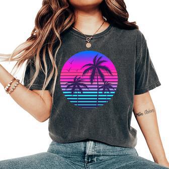 Sunset Cool Summer Vacation Beach Palm Tree Women's Oversized Comfort T-Shirt - Thegiftio UK