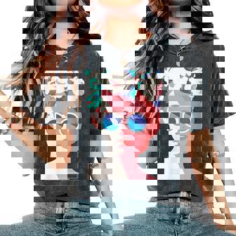 Super Chic Casual Summer Top Girl With Flower Crown Women's Oversized Comfort T-Shirt - Monsterry