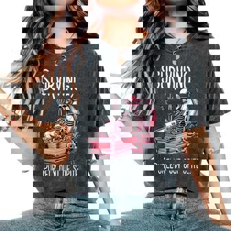 Surviving Purely Out Of Spite Skeleton Skull Sarcastic Women's Oversized Comfort T-Shirt - Thegiftio UK