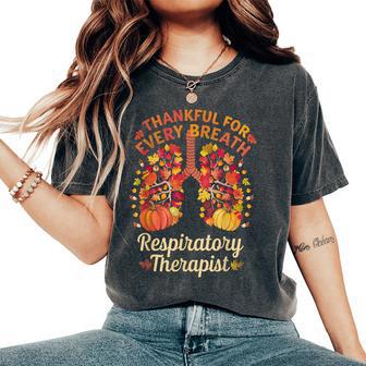 Thanksgiving Fall Lung Respiratory Therapist Turkey Ns Women's Oversized Comfort T-Shirt - Thegiftio UK