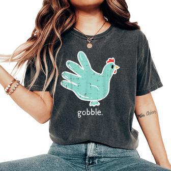 Thanksgiving Nurse Gloves Turkey Gobble Scrub Top Women Women's Oversized Comfort T-Shirt - Thegiftio UK