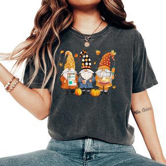 Thanksgiving Nurse Gnomes Fall Scrub Top Autumn Girl Women's Oversized Comfort T-Shirt - Thegiftio UK