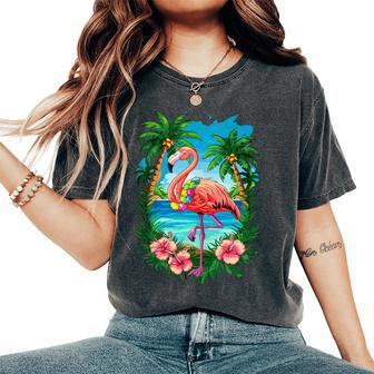 Tropical Flamingo Summer Vibes Beach For A Vacationer Women's Oversized Comfort T-Shirt - Monsterry UK