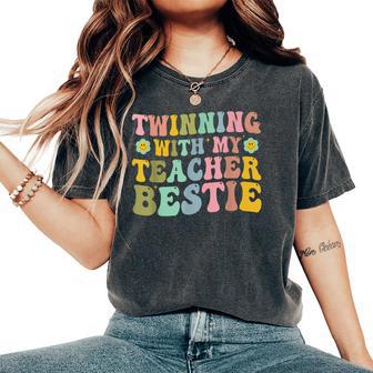 Twinning With My Teacher Bestie Twin Day Matching Teachers Women's Oversized Comfort T-Shirt - Thegiftio UK