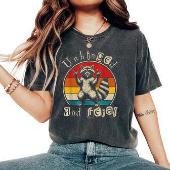 Unhinged And Feral Raccoon Cute Feral Girl Racoon Lover Women's Oversized Comfort T-Shirt - Thegiftio UK