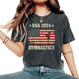 Usa 2024 Usa American Flag Gymnastics Team Girls Women's Oversized Comfort T-Shirt - Thegiftio UK