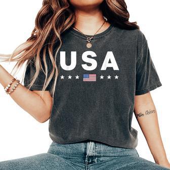 Usa T Patriotic American Flag July 4Th Women's Oversized Comfort T-Shirt - Thegiftio UK
