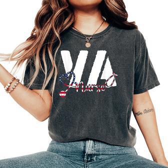 Va Nurse Rn American Flag Patriotic 4Th Of July Veterans Day Women's Oversized Comfort T-Shirt - Thegiftio UK