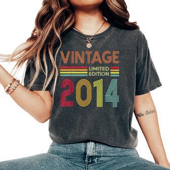 Vintage 2014 10 Years Old Boys And Girls 10Th Birthday Women's Oversized Comfort T-Shirt - Thegiftio UK