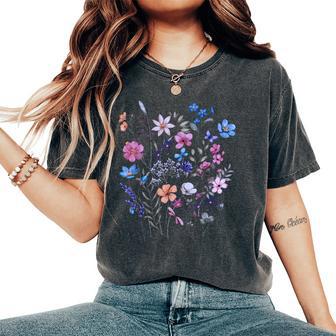 Vintage Flowers Wildflower Graphic Floral Gardening Women's Oversized Comfort T-Shirt - Thegiftio UK