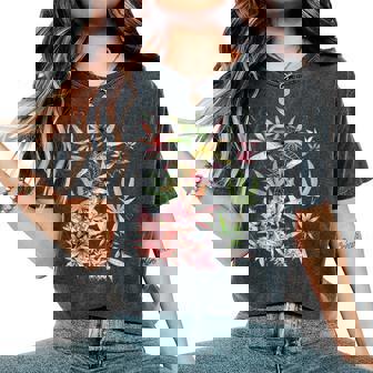 Vintage Marijuana Pot Leaf Flower Weed Cannabis Women Women's Oversized Comfort T-Shirt | Seseable UK