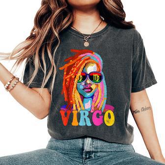 Virgo Queen African American Loc'd Zodiac Sign Women's Oversized Comfort T-Shirt - Thegiftio UK