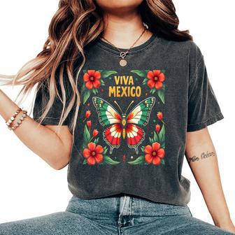 Viva Mexico Mexican Independence Day Butterfly Mexico Women's Oversized Comfort T-Shirt - Thegiftio UK