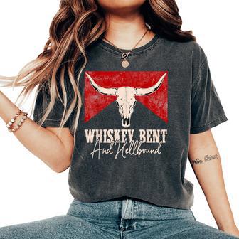 Whiskey Bent And Hellbound Graphic Western Cactus Deserts Women's Oversized Comfort T-Shirt - Thegiftio UK
