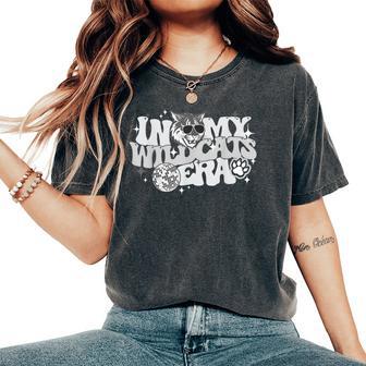 In My Wildcat Era Back To School Mascot Spirit Game Groovy Women's Oversized Comfort T-Shirt - Thegiftio UK
